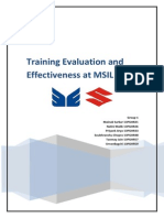 Training Evaluation and Effectiveness at MSIL