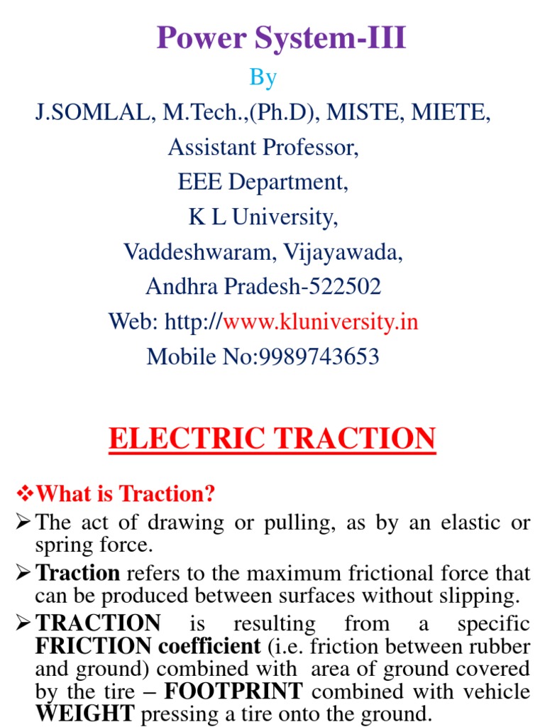 Overview of Electric Traction Systems | PDF