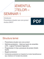 SMP1 - Intro, Ideea de Proiect, SWOT