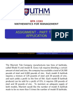 Assignment - Part Two: Application: Mathematics For Management