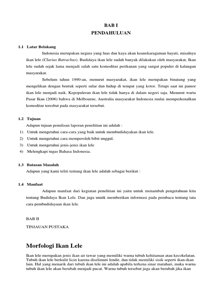 Makalah Budidaya Ikan Lele