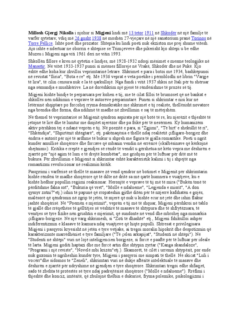 Migjeni | PDF