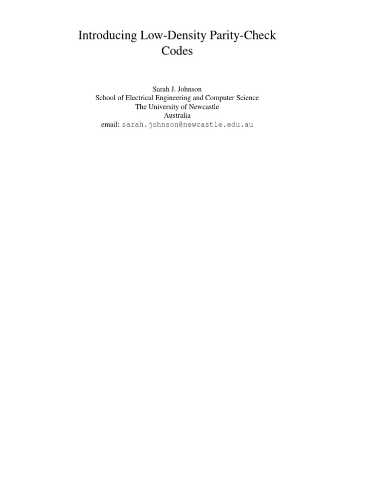 LDPC Codes for Engineers | PDF | Low Density Parity Check Code ...
