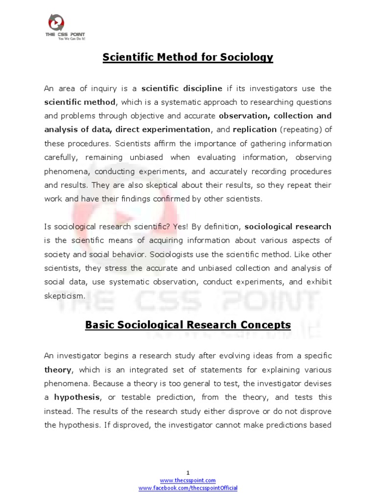 Concept of Sociological Research & Methods Survey Methodology