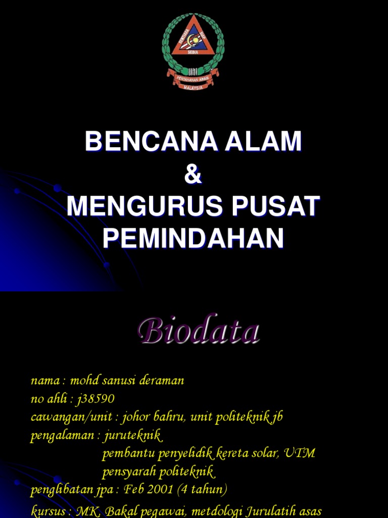 Bencana Alam Pusat Pemindahan Mohdsanusi P1 Salinan Pelajar Pdf