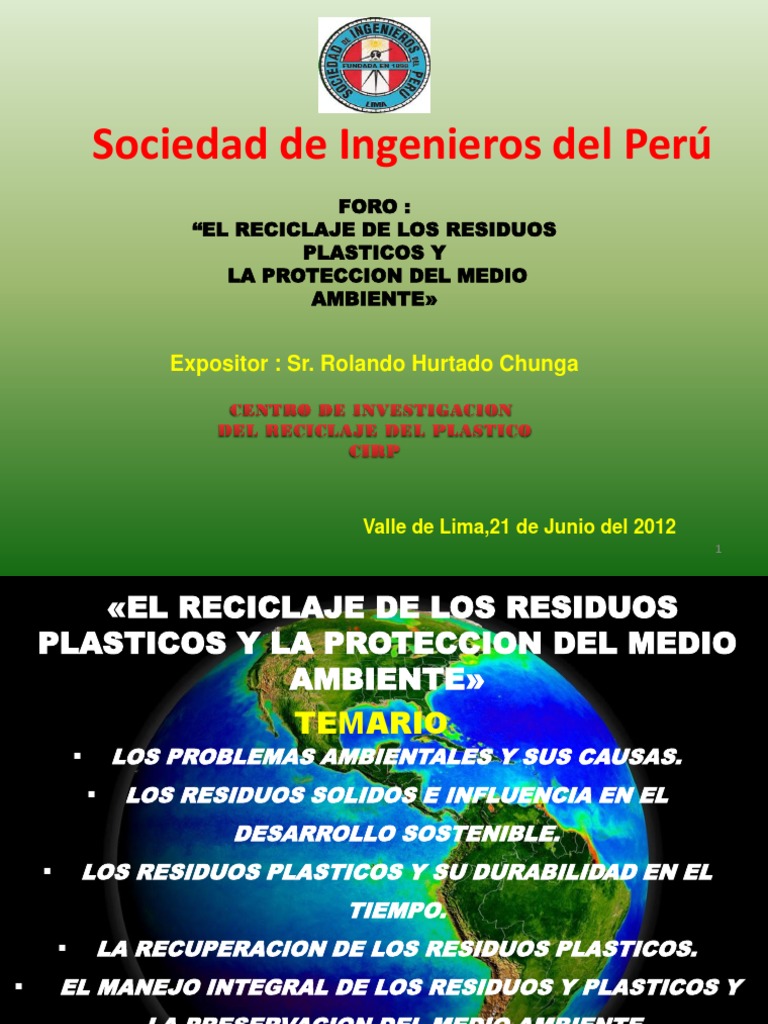 Reciclaje de Plásticos y Medio Ambiente | PDF | El plastico | Residuos