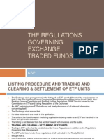 The Regulations Governing Exchange Traded Funds (Etf)
