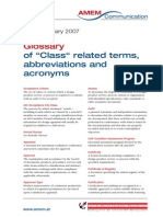 Glossary: of "Class" Related Terms, Abbreviations and Acronyms