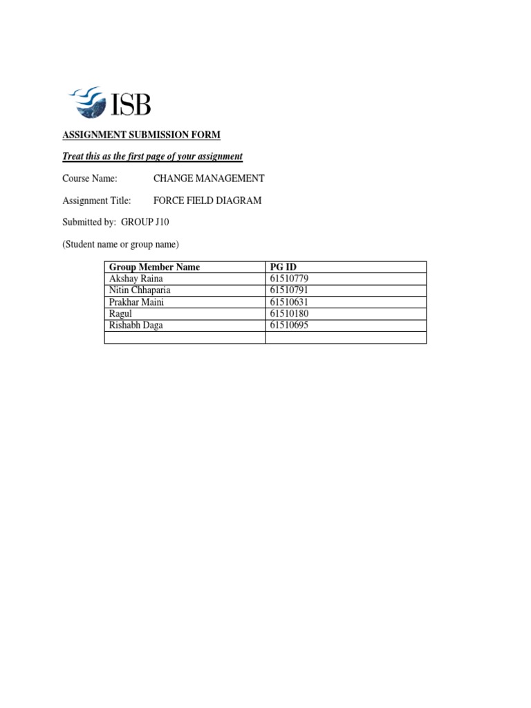 Assignment Submission Form: Treat This As The First Page of Your ...