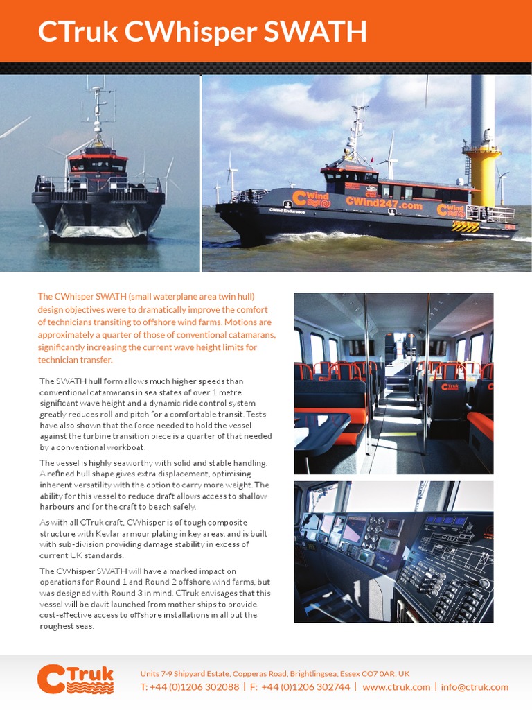 CWhisper SWATH: Offshore Wind Vessel Design | PDF | Hull (Watercraft ...