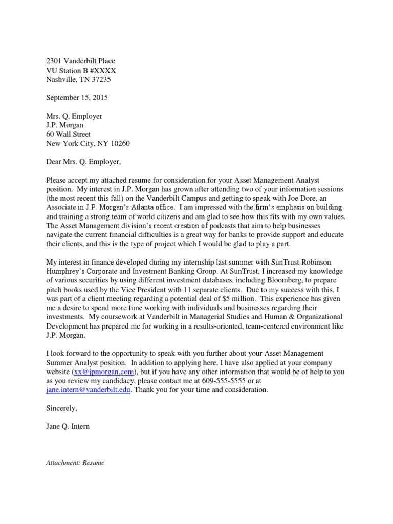 Finance Cover Letter | PDF