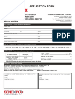 Application Form: 29 November-02 December 2011 Abuja International Congress Centre International Construction Fair