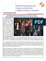 Boletín del Grupo Socialista del Cabildo de Tenerife 106. 15 - 21 de diciembre 2014