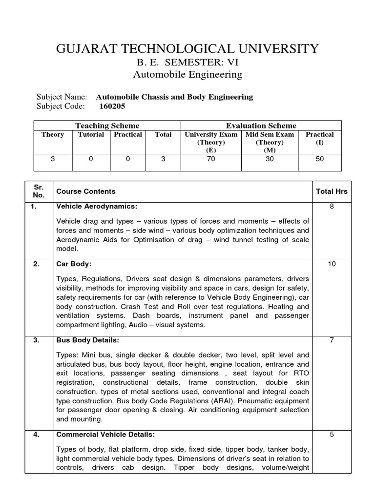 Automobile Chassis and Body Engineering PDF