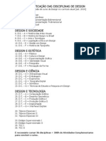 Identificação disciplinas Design