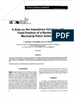 A Note On The Impedance Variation With Feed Position of A Rectangular Microstrip-Patch Antenna