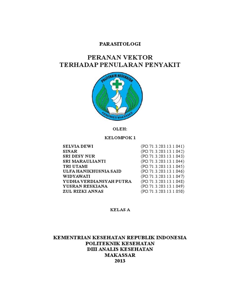 Makalah Peranan Vektor Terhadap Penularan Penyakit