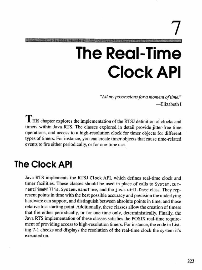 7. the Real-Time Clock API | Real Time Computing | Java (Programming ...
