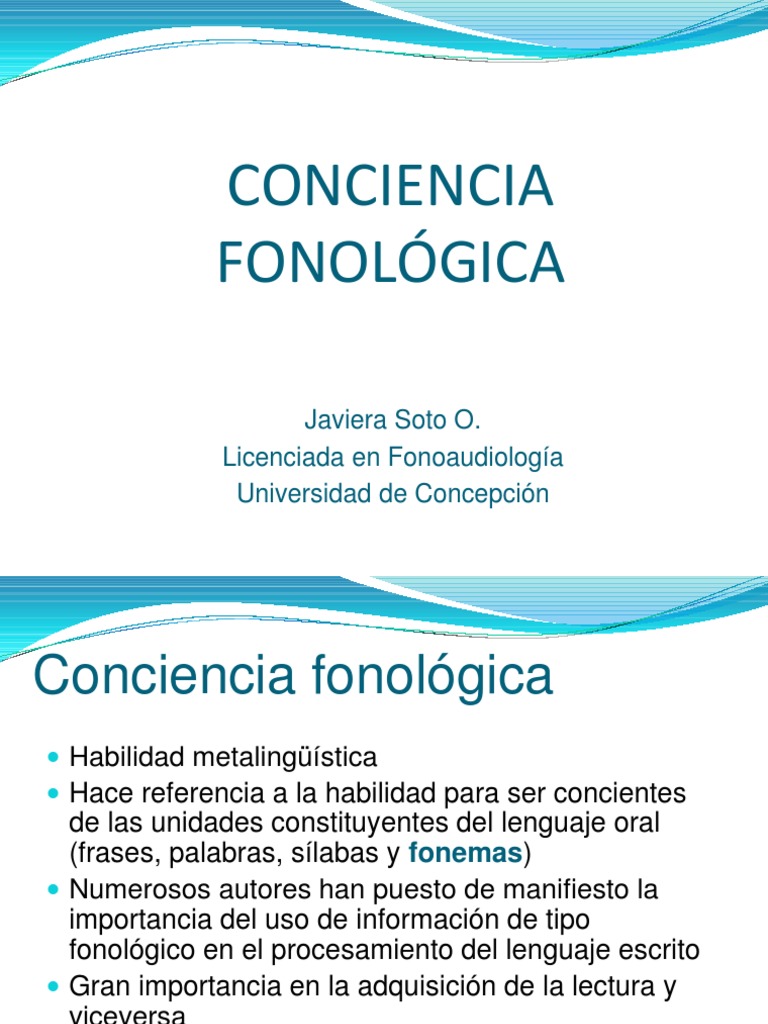 Importancia de la Conciencia Fonológica | PDF | Palabra | Sílaba