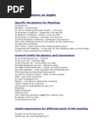 Curso Reuniones en Inglés: Specific Vocabulary For Meetings