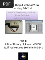 Control & Output With Labview Thursday, Feb 2Nd