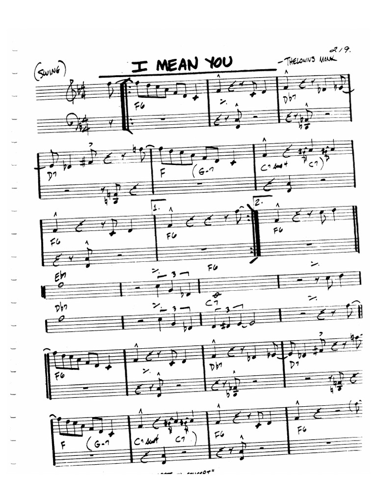 I Mean You Real Book Pdf