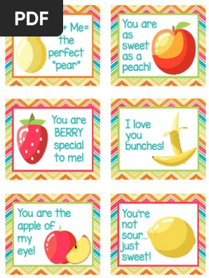 Fruity Printable Lunch Box Notes
