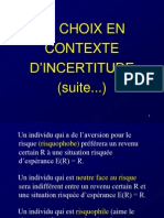 Le Choix en Contexte D'Incertitude (Suite... )