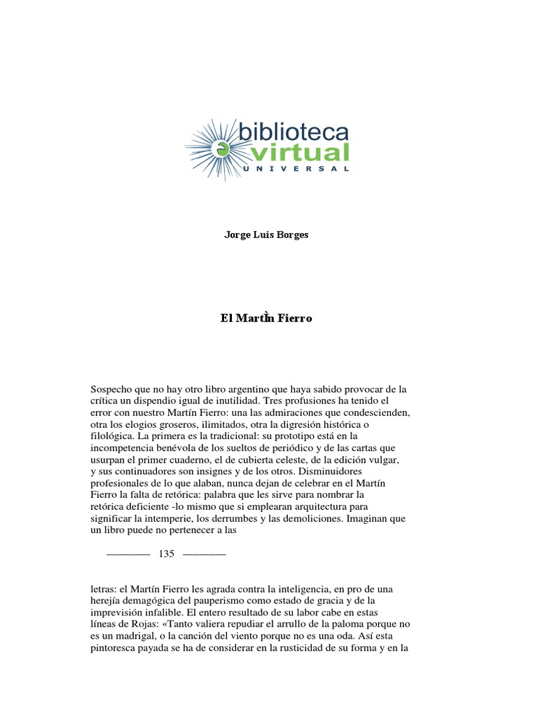 Martin Fierro Jorge Luis Borges Pdf
