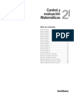 Control y Evaluacion Matematica 2° Primaria