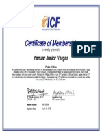 Certificate of Membership for Yanuar Junior Vargas