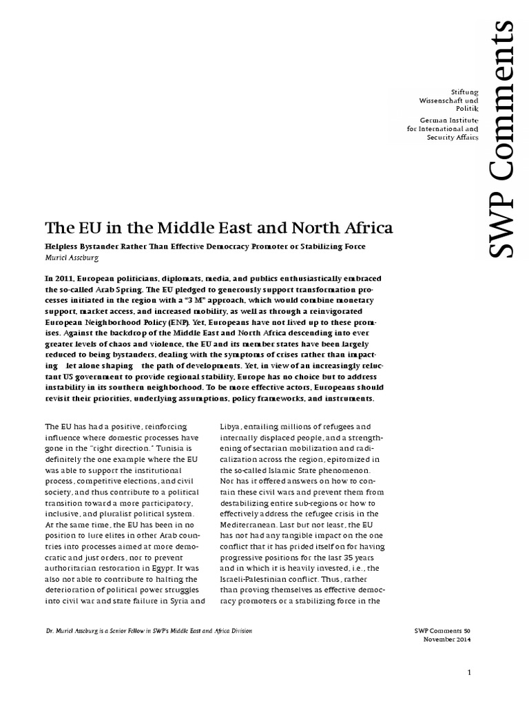 The EU in The Middle East and North Africa: Muriel Asseburg | PDF ...
