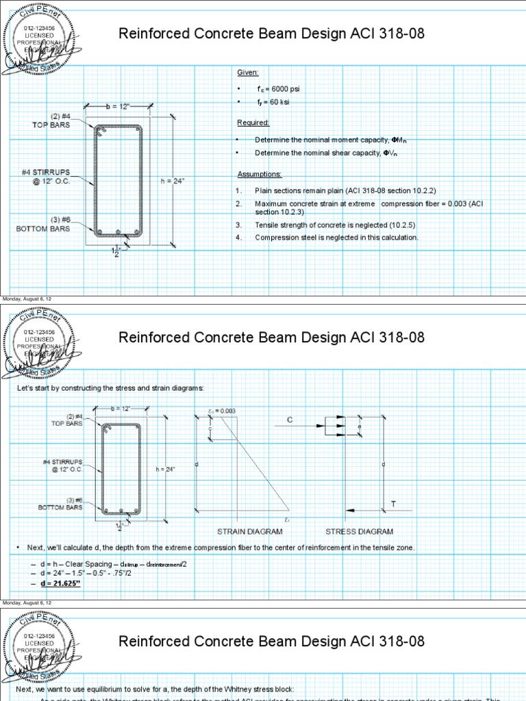 Reinforced Concrete Beam Design ACI 318 08 Beam (Structure
