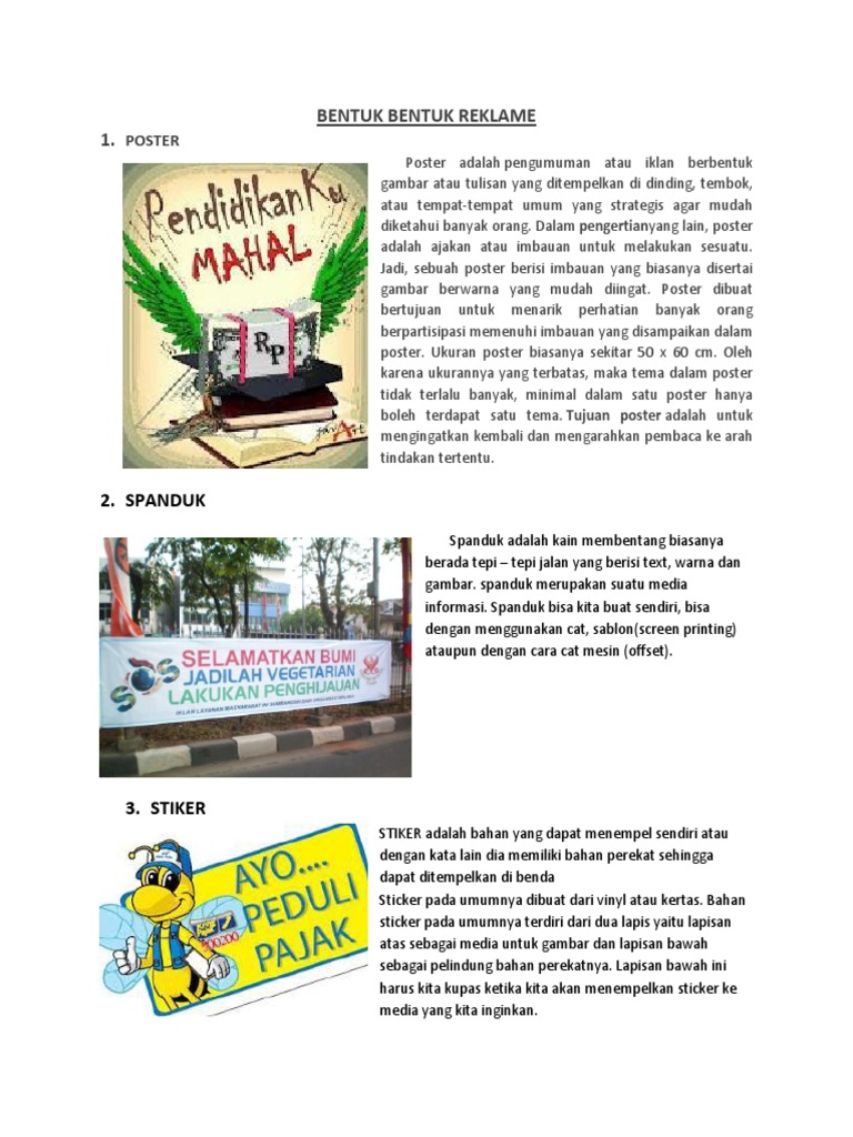 Bentuk Bentuk Reklame