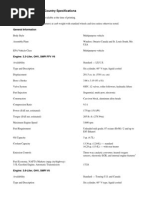 2008 Chrysler Town&Country Specification Sheet