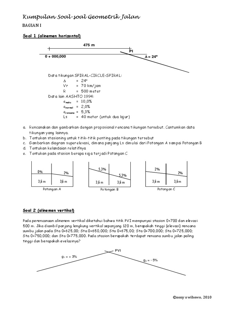 Contoh Soal Dan Jawaban Alinemen Horizontal