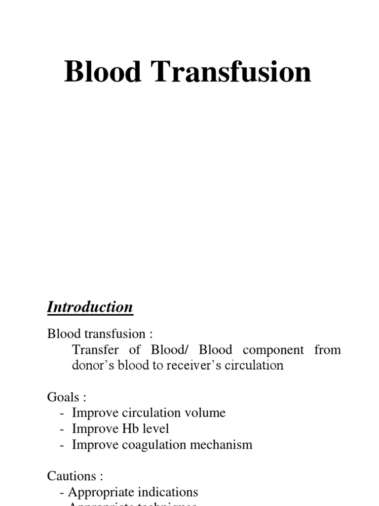 Blood Transfusion | PDF | Wellness | Science & Mathematics