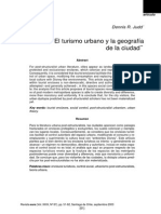 El Turismo Urbano y La Geografia de La Ciudad