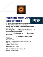 writing through art workshop flyer