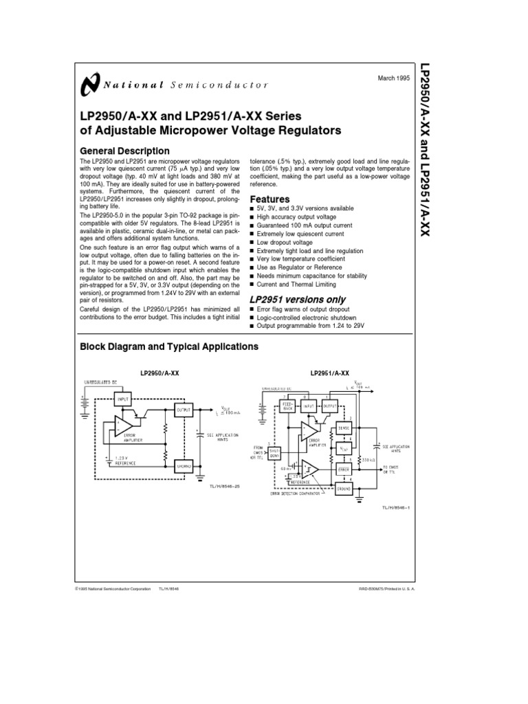 LP2950 Datasheet | Capacitor | Resistor