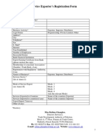 Service Exporter's Registration Form: Miss Rubina Ghanghro