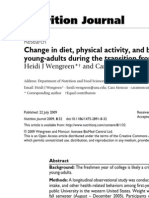 Change in Diet, Physical Activity, and Body Weight Among Young-Adults During The Transition From High School To College