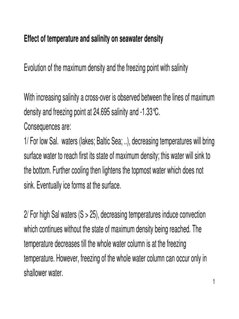 Chapter 2 Salt Temperature and Density PDF Salinity Oceans