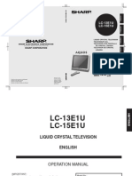 SHARP - LC15E1U TV User Manual PDF