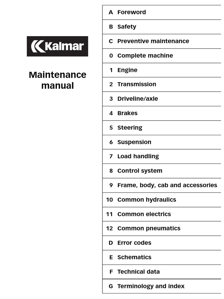 Kalmar DRF Maintenance Manual PDF