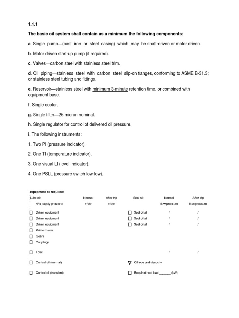 API 614 6th Edition Lube Oil System Guide | PDF | Pump | Pipe (Fluid ...
