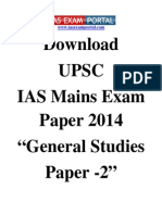 IAS Mains Exam Paper 2014 General Studies Paper 2
