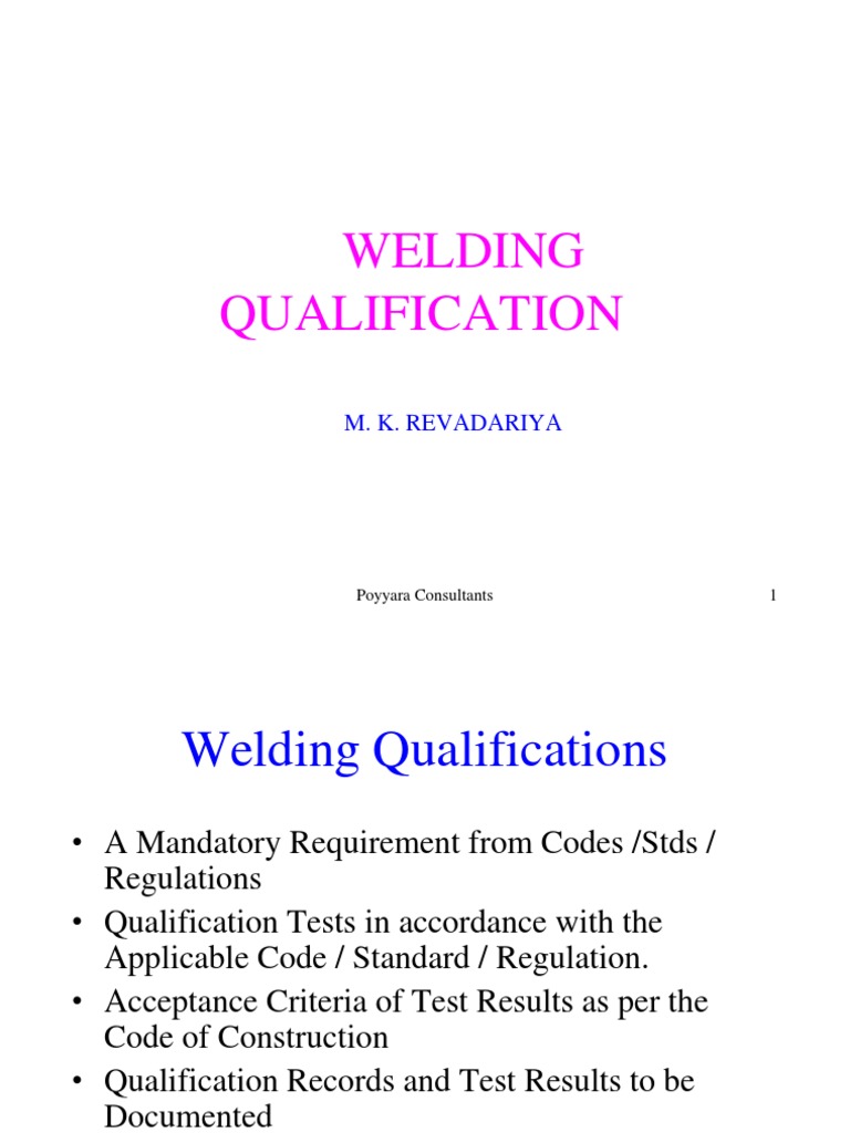 Welding Qualification Metalworking Welding