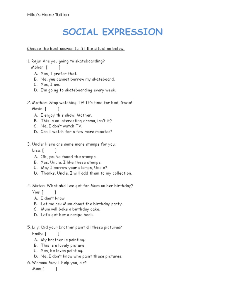 Social Expression Pdf