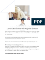 Career Choices You Will Regret in 20 Years